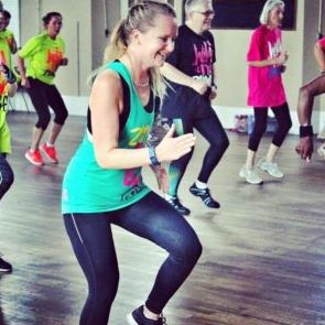 Zoe in fitness class